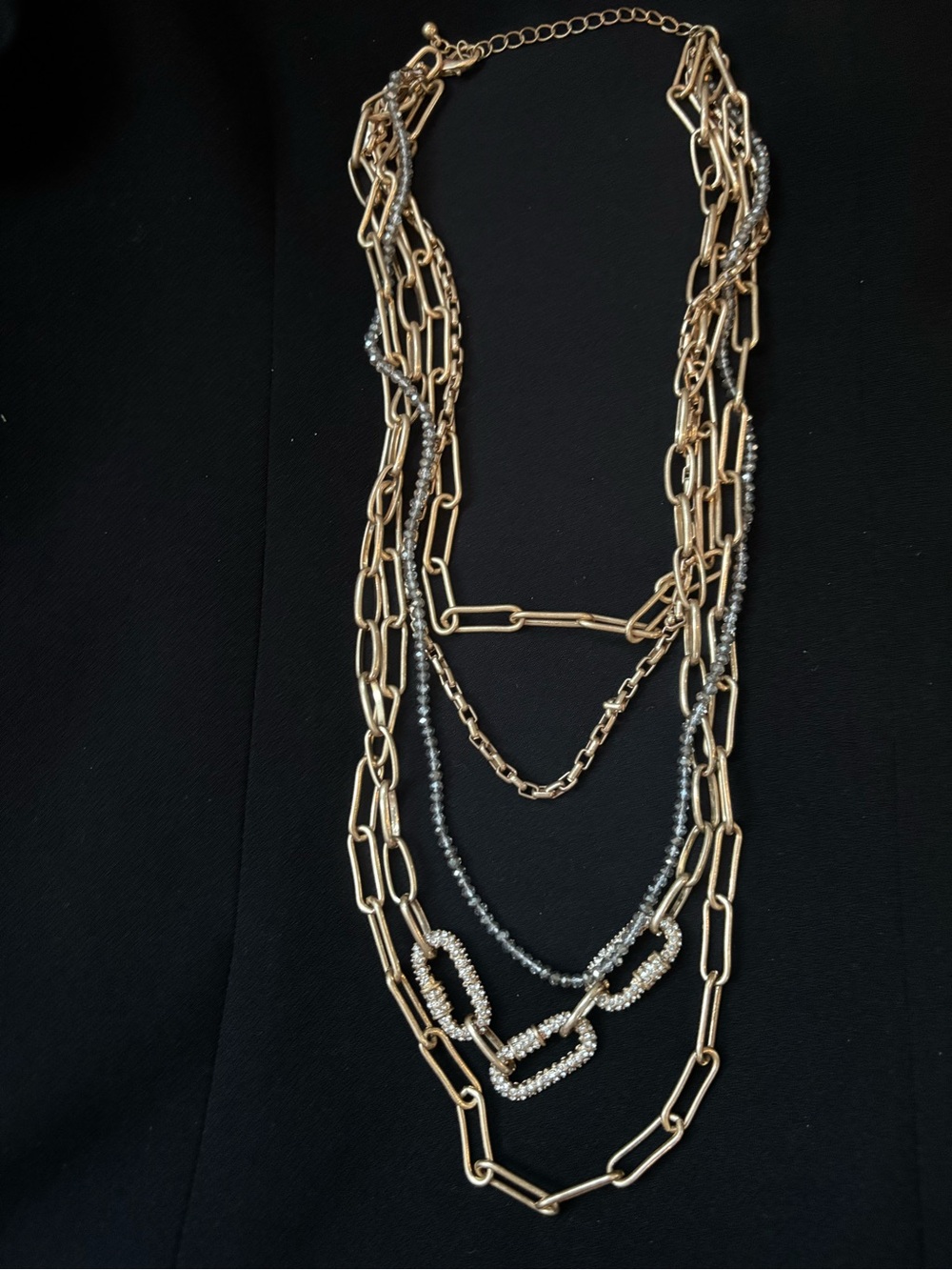 Multi-Strand Gold & Silver Chain Necklace - Women Jewelry